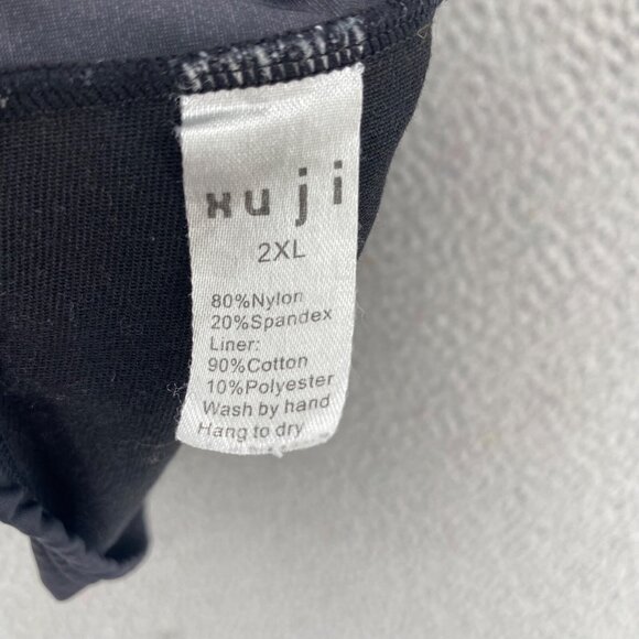 Huji Sports Bra Womens 2XL Black Racerback Full Coverage Stretch Pullover Active - Picture 7 of 10